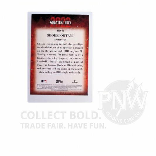 2023 Topps Series 1 2022's Greatest Hits Shohei Ohtani #22GH-16