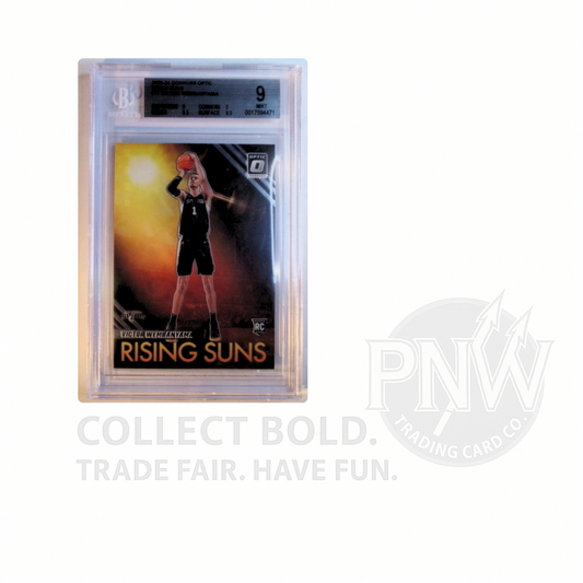 2023 24 Donruss Optic Rising Suns Victor Wembanyama Rookie RC 11 BGS 9 Mint