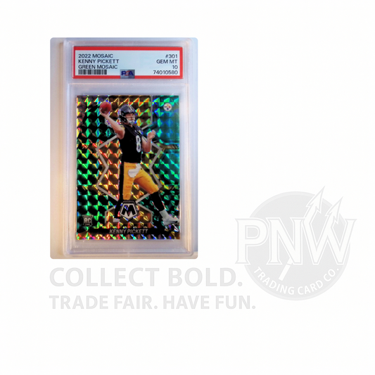 2022 Panini Mosaic Kenny Pickett Green Mosaic RC PSA 10 (#301)