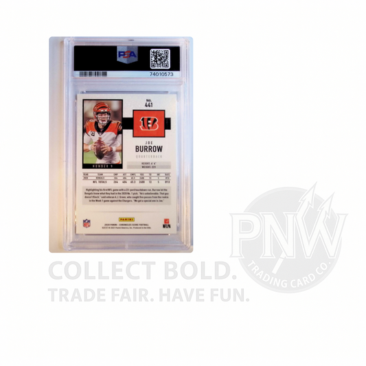 2020 Panini Chronicles Score Joe Burrow RC PSA 9 (#441)