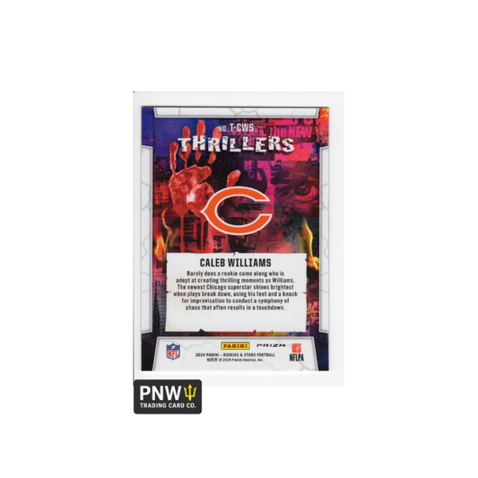 2024 Panini Rookies and Stars Thrillers Red Lazer Prizm Caleb Williams RC Bears