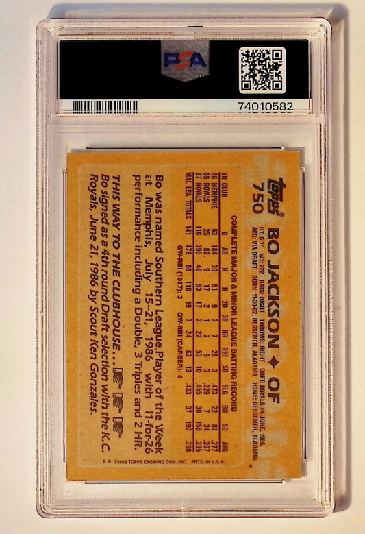 1988 TOPPS #750 BO JACKSON PSA 6