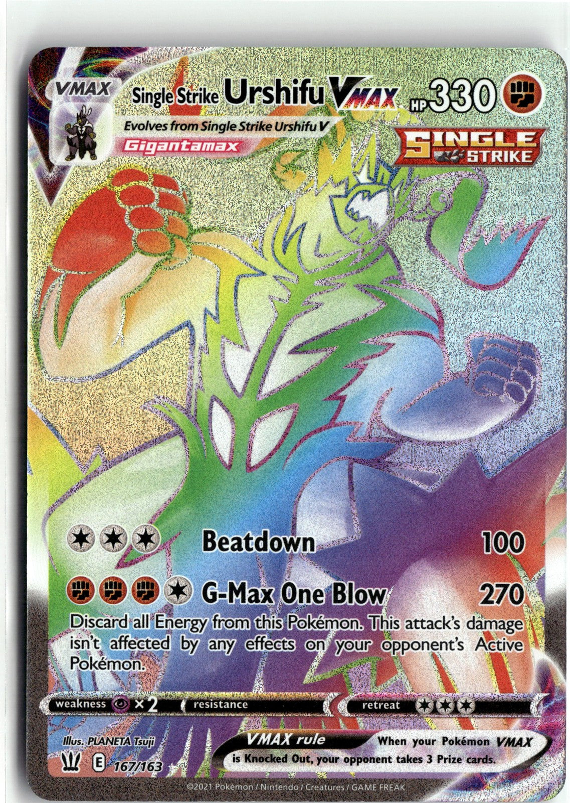 SWSH05: Battle Styles #167/163 Single Strike Urshifu VMAX (Secret)