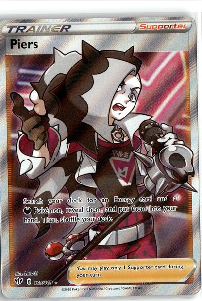 SWSH03: Darkness Ablaze #187/189 Piers (Full Art)
