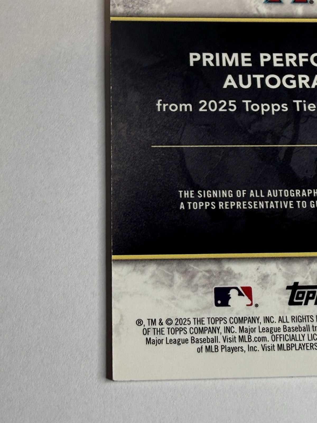 2025 Topps Tier One Corbin Carroll Prime Performers Auto /199 On Card Dbacks