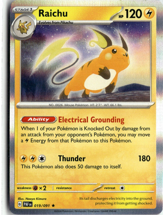 2024 Scarlet & Violet Paldean Fates Raichu 19/91 Holo
