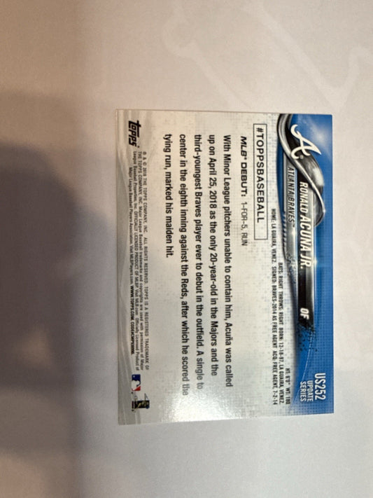 2018 Topps Update Series Ronald Acuna Jr. RC Rookie #US252 Braves