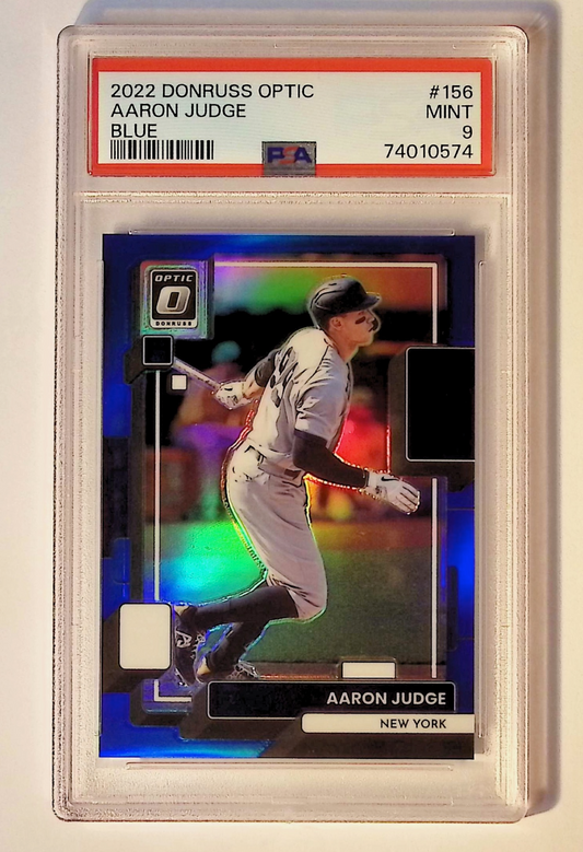 2022 Donruss Optic Aaron Judge #156 Blue /75 PSA 9 MVP New York