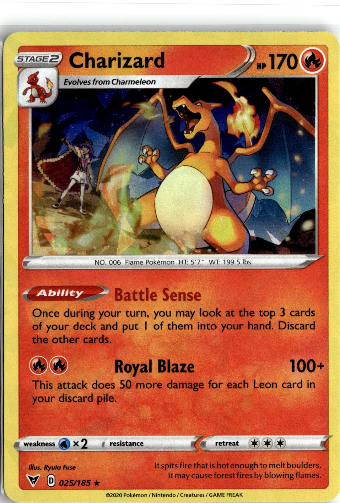 SWSH04: Vivid Voltage #025/185 Charizard Cracked Ice Holo