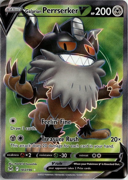 SWSH11: Lost Origin #183/196 Galarian Perrserker V (Full Art)