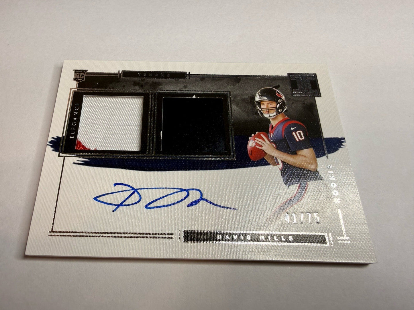 2021 Impeccable Davis Mills Elegance RPA RC Dual Patch Auto 41/75 Houston Texans