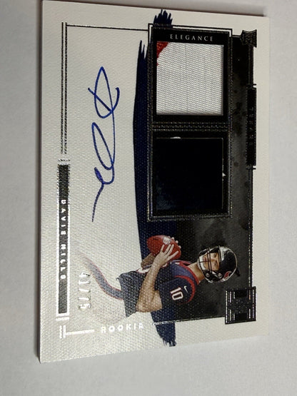 2021 Impeccable Davis Mills Elegance RPA RC Dual Patch Auto 41/75 Houston Texans