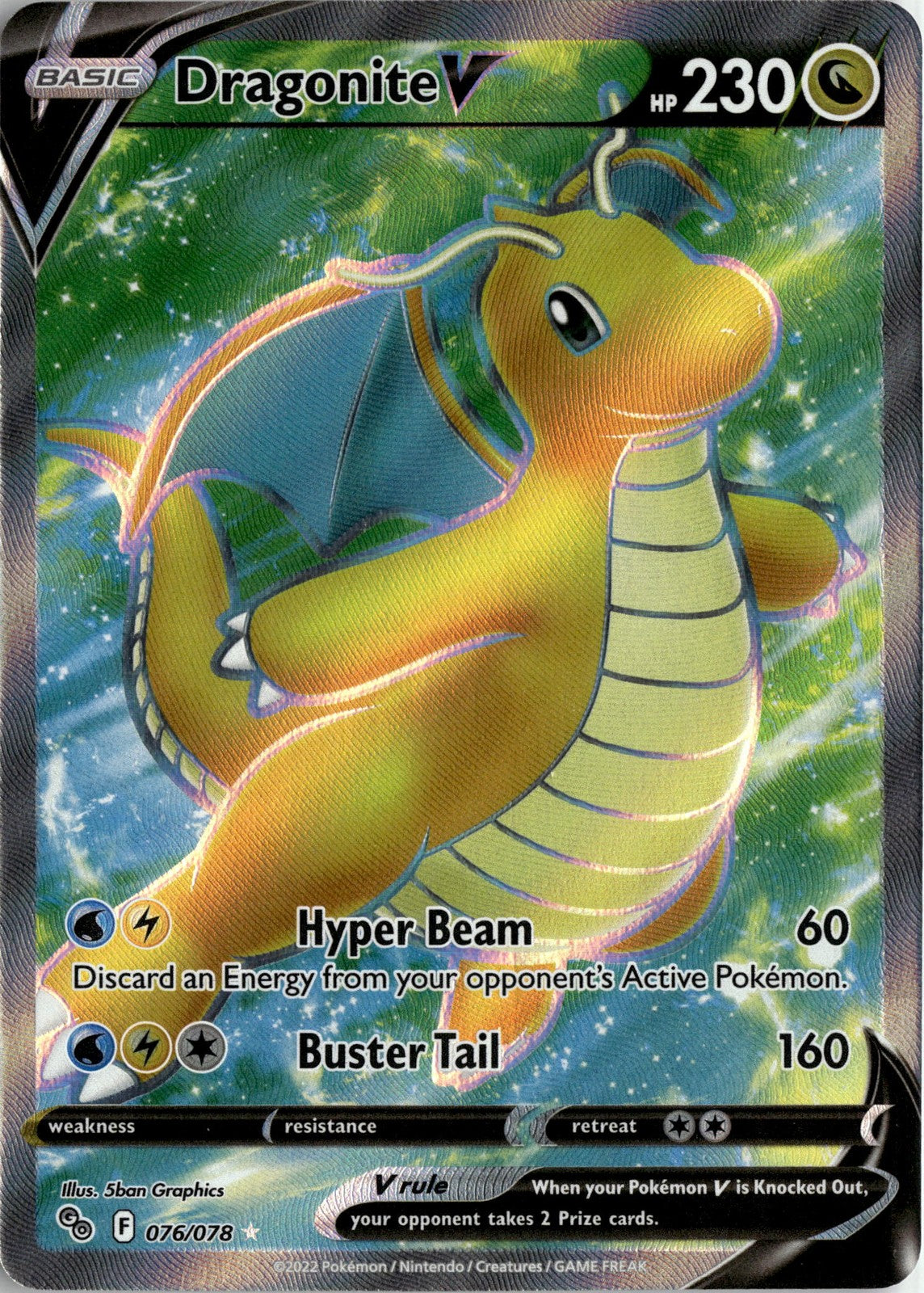 Pokemon GO #076/078 Dragonite V (Full Art)