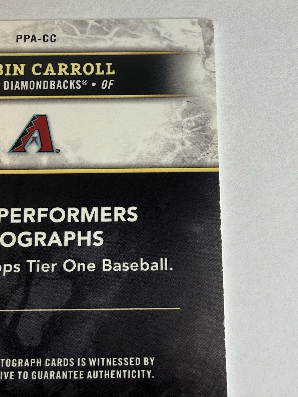 2025 Topps Tier One Corbin Carroll Prime Performers Auto /199 On Card Dbacks