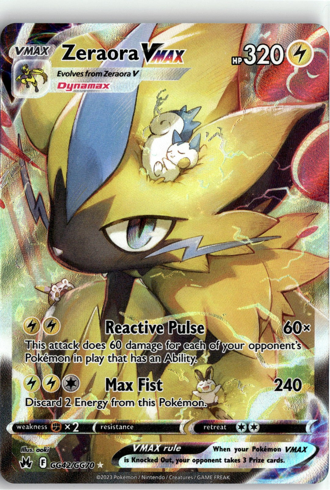Crown Zenith: Galarian Gallery #GG42/GG70 Zeraora VMAX