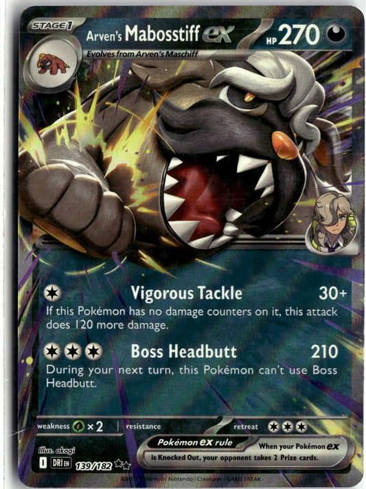 SV10: Destined Rivals #139/182 Arven's Mabosstiff ex