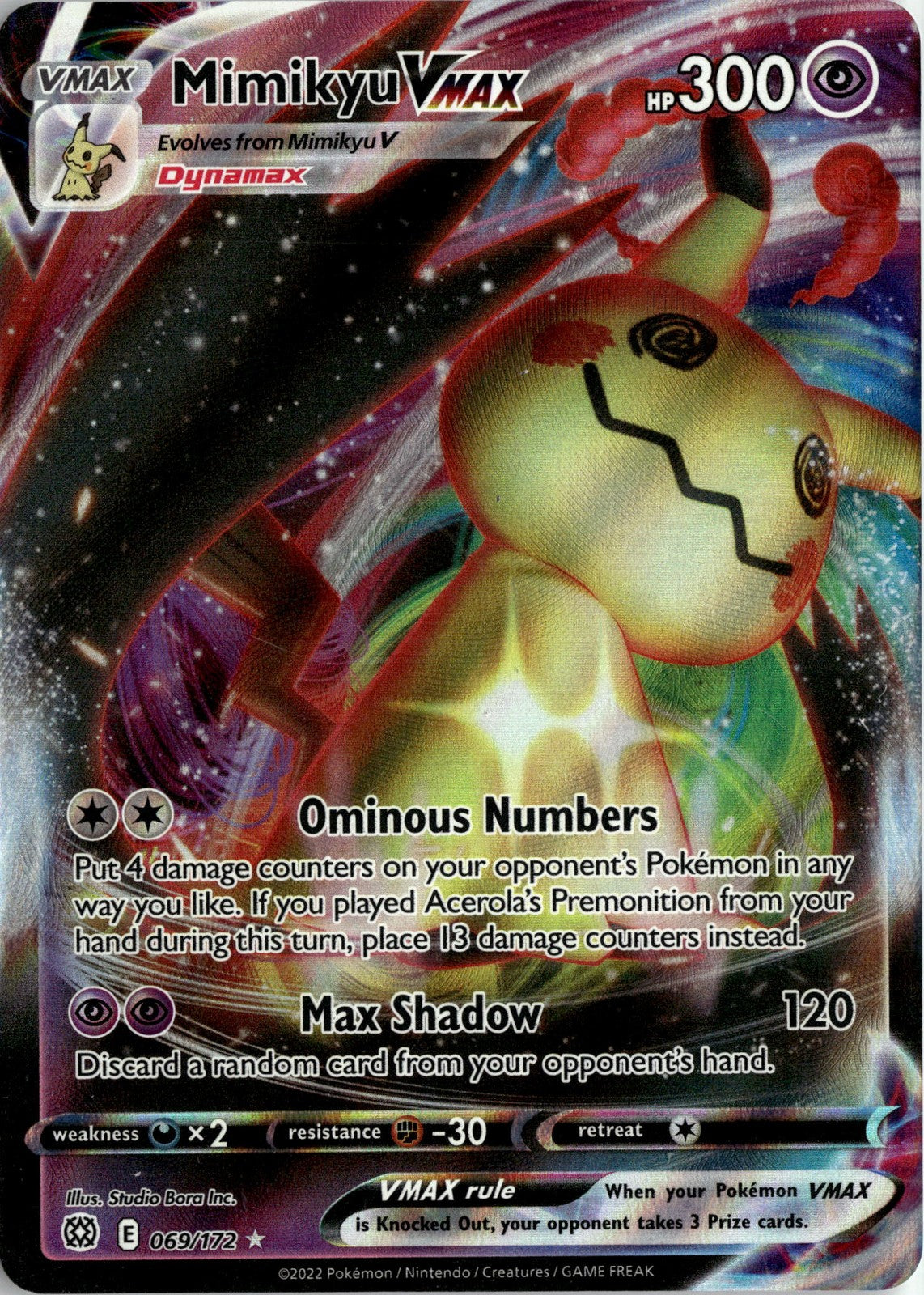SWSH09: Brilliant Stars #069/172 Mimikyu VMAX