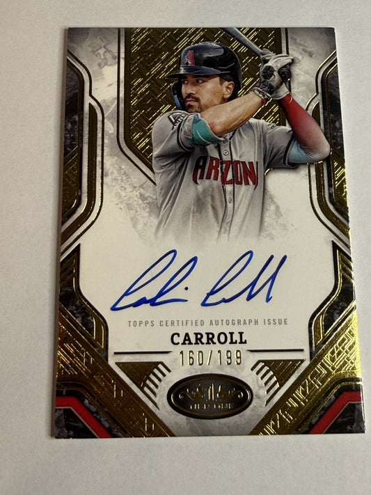 2025 Topps Tier One Corbin Carroll Prime Performers Auto /199 On Card Dbacks