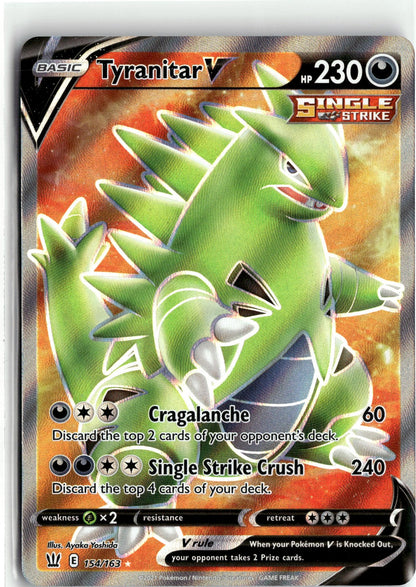 SWSH05: Battle Styles #154/163 Tyranitar V (Full Art)