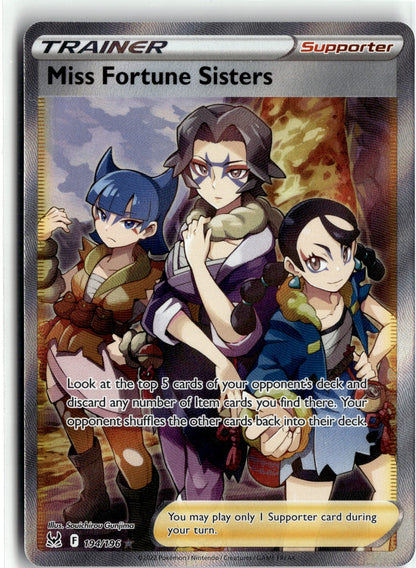 SWSH11: Lost Origin #194/196 Miss Fortune Sisters (Full Art)