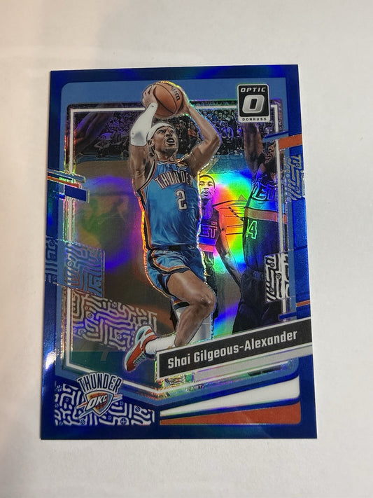 2023-24 Donruss Optic Shai Gilgeous-Alexander Blue Prizm /49 104 Color Match SGA