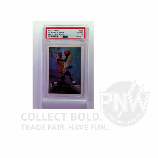 Michael Jordan 1990 Hoops Team Checklist #358 PSA 8